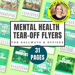 Mental Health Tear-Off Flyers | Printable Posters for Therapy, SEL & Classrooms