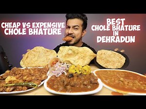 CHEAP vs MEDIUM vs EXPENSIVE CHOLE BHATURE | Best Chole Bhature In Dehradun !!! Akshanshu MUKBANG