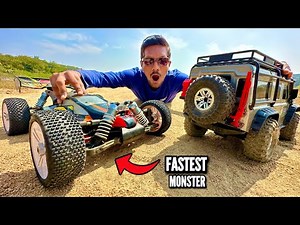 RC Flysky Racing E9.5 Car Vs RC Traxxas TRX 4 Car Unboxing & Fight - Chatpat toy tv