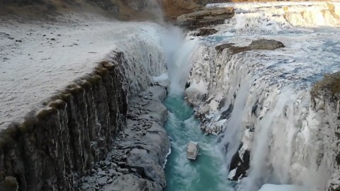 Inside Gullfoss: An epic aerial look at Iceland’s Golden Falls
