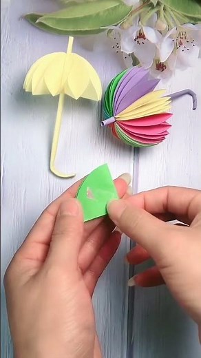 How to Make a Cute Umbrella with Colorful Paper | Art & Craft Idea #umbrellacraft #colorfulcrafts