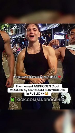 The moment ANDROGENIC got MOGGED by a RANDOM BODYBUILDER in PUBLIC 👀😳 #androgenic #looksmax #fyp #clavicular