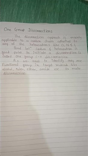 Definition of One Group Disconnection #chemistry