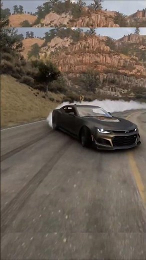 Chevrolet Camaro ZL1 drifting through the canyon