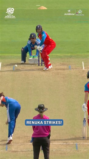 1st wicket for Team India! Renuka Singh Thakur strikes early! #T20WorldCup #INDvENG