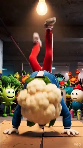 Broccoli vs Cauliflower BREAKDANCE BATTLE 🥦🆚🥬🔥 | Fiction Realm Dance #shorts