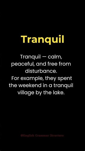 English Vocabulary | Tranquil | #english #vocabulary #shorts