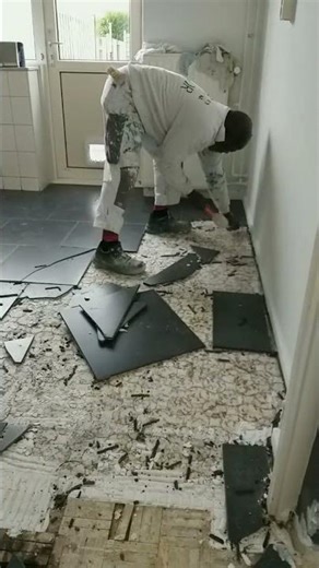 How to Break Tiles with Just a Hammer & Chisel #shorts #timelapse
