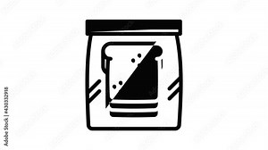 Sandwich in lunchbox icon animation outline best object on white background