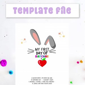 Footprint Craft Template: Bunny Poem Design for Daycare, Baby Feet Art (memory Printable) - Etsy