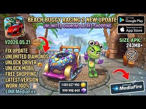 UPDATE! Beach Buggy Racing 2 MOD APK V2026.05.21 🏎️ Unlock All Cars + Free Shopping | Latest 2026