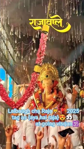 Lalbaugh Cha Raja🦁🚩👀2025😍as#tag👉{Aya hei Raja🐘🔱}#visarjan 🔥#ganpatibappamorya🙏#shorts🍁#shortsganpati
