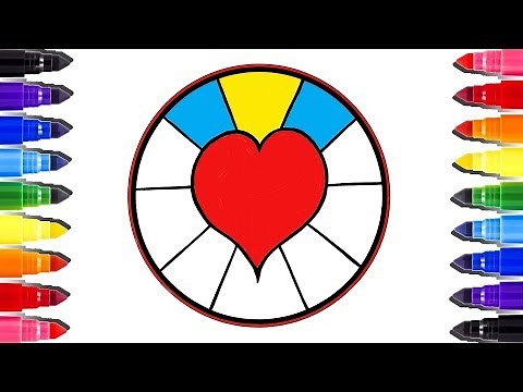 Coloriage Jolie Coeur | Coloring pages Heart how to draw for children | Learn colours