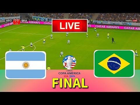 BRAZIL vs ARGENTINA - Final Copa America 2024 | efootball Gameplay || PES 21 Simulation