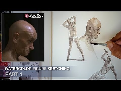 Watercolor Figure Sketching - Part 1 (5 Minute Poses)