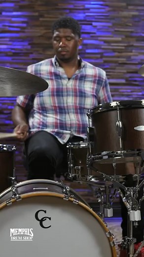 The C&C Drum Company C&C Player Date I BeBop Drum Set 20/12/14 - Walnut Satin Stain. Shop C&C Drums at memphisdrumshop.com This drum set features 7-ply mahagony shells with full contact bearing edges on the toms and bread & butter bearing edges on the bass drum fitted with pearl inlaid aged maple hoops. #drums #drumshop #drumset #candcdrums | Memphis Drum Shop & myCymbal.com