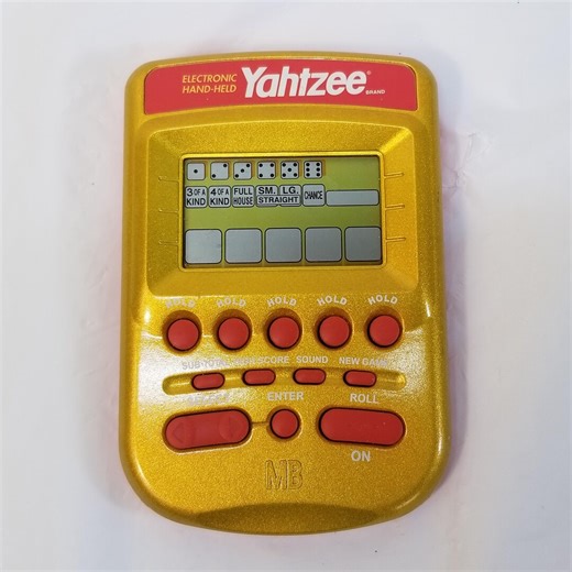 Vintage Yahtzee Electronic Handheld Game Hasbro 2002  Red/gold Edition Tested - Etsy