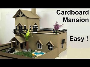 How to make a beautiful cardboard mansion | Cardboard house model | Cardboard crafts