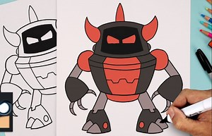 今天我们来画邪恶机器人！