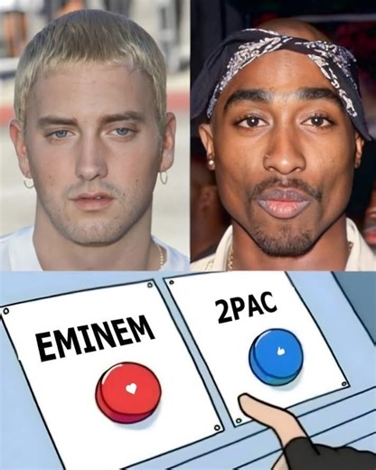 Burhan Moiz on Instagram: "🔴 Eminem vs 🔵 2Pac — Two timeless forces who shaped rap beyond measure. Eminem, the “Rap God,” shattered limits with fearless lyrics, sharp storytelling, and unmatched speed. His songs like Stan and Lose Yourself turned pain into poetry, proving that rap could be brutally personal yet globally relatable. His wordplay became a language of its own. 2Pac, the heart of a generation, wasn’t just an artist — he was a voice for the unheard. Through Dear Mama, Changes, and K
