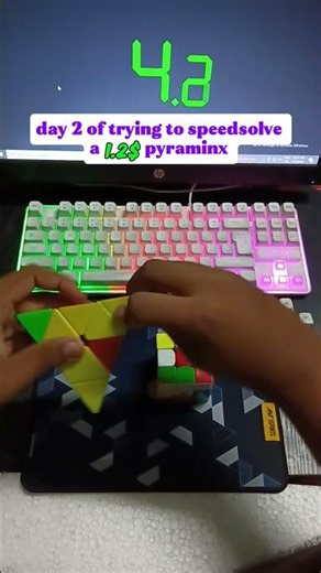 Day 2 of trying to speedsolve a Pyraminx (ultra budget 1.2$)✌️। #rubikscube