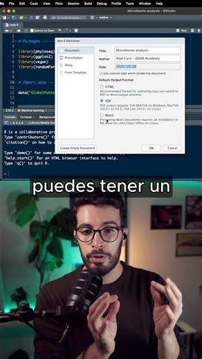 Curso de informes pdf automáticos con R Markdown #02: Creación del archivo