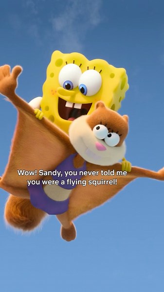 she's a FLYING SQUIRREL?! Saving Bikini Bottom: The Sandy Cheeks Movie is now on Netflix