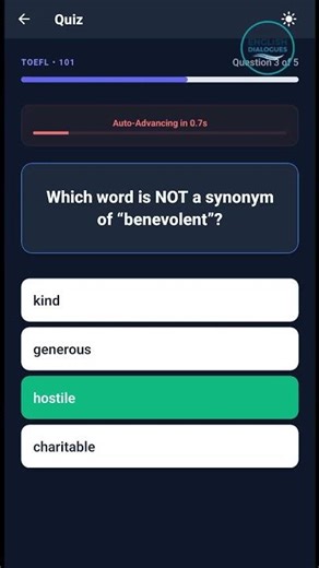 TOEFL Vocabulary Quiz - Test Your Core Words (Shorts) (toefl-101-rec26)