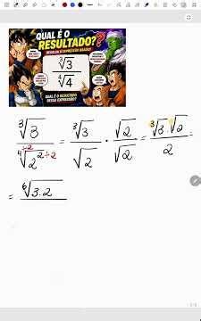 MATEMÁTICA - RACIONALIZAÇÃO - RADICIAÇÃO. RESOLUÇÃO DE EXERCÍCIOS.