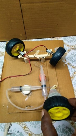 ​DIY Hydraulic Steering System! 😲🚜 l #shorts #diy #tech #automobile #experiment #dcmotor