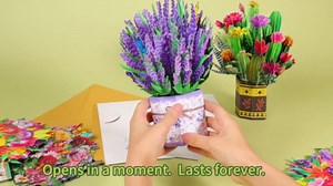 Pop Up Flower Bouquet Card Set for Women – 6 Unique 3D Floral Designs with Envelopes and Blank Note Cards for Birthdays, Mother's Day, Thank You, Get Well, and More