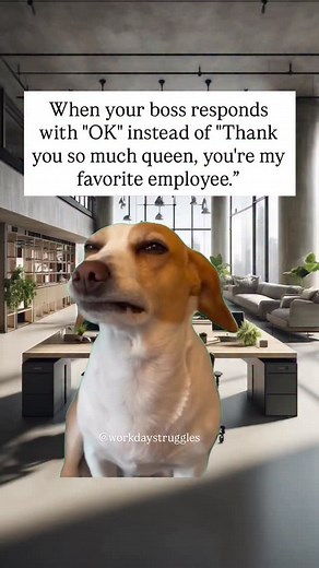 When your boss hits you with a dry “OK” instead of the praise and recognition you clearly deserve. Follow @workdaystruggles for more relatable and funny work memes. #officedrama #officelife #corporatehumor #relatableworkmemes #workdaystruggles #9to5life #funnyworkposts #fblifestyle #toxicworkculture #workhumor funny work memes, relatable office humor, 9 to 5 jokes, workplace humor, workday struggles memes, corporate life humor, employee appreciation meme, sarcastic work quotes | Workday Struggle