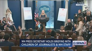 727K views · 10K reactions | Karoline Leavitt answers some hard-hitting questions during Take Your Child To Work Day at the White House: Kid: Who's your least favorite news outlet? Leavitt: I can tell you're a staffs kid and not a journalists  | MRC Culture | Facebook