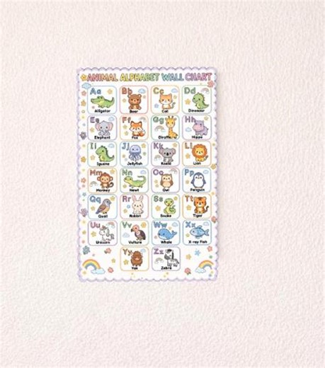 Animal Alphabet Poster Printable, Kids ABC Wall Chart, Nursery Learning Poster, Educational Alphabet Print, Toddler Classroom Decor - Etsy