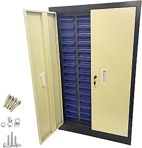 Part Cabinet 60 Drawers Bolt and Nut Parts Storage Cabinet Lockable Cabinets Organization Shelves with Doors