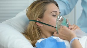 Hospital Nurse Helping Sick Woman To Put on Oxygen Mask, Respiratory Disorder Stock Footage - Video of inhaling, health: 157564092
