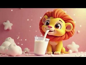 Lion Drinks His Milk 🦁🥛 | Fun Milk Song for Kids | Tiny Learners Songs