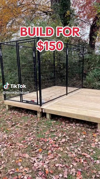 Build your own raised dog kennel deck for less than $150. Click the link and receive your complete set of easy to follow instructions on how to build your own dog kennel deck#, even if you are a beginner. There’s a no-cut option too. #dogsoftiktok #dogkennel #bully