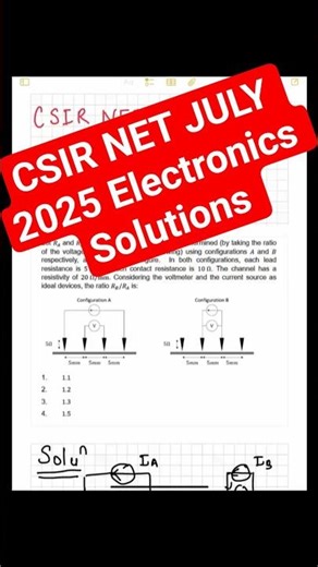 CSIR NET Physics July 2025 Electronics Solutions #csirnetphysicalsciences #pyq #physics