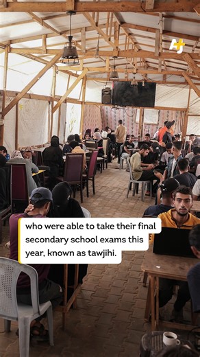 Some high school students in Gaza celebrated passing their finals exams after 2 years of genocide. | AJ