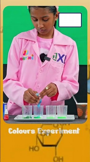 Colors in Action: Baking Soda and Vinegar Experiment! 🌋✨ #FunScience