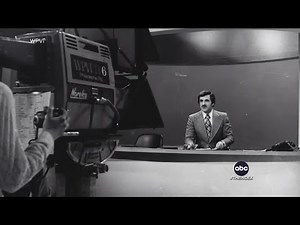 David Muir, anchor of World News Tonight, congratulates Jim Gardner on retirement