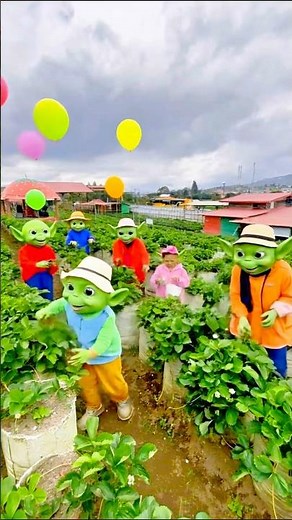 Alien in the strawberry garden 🍓