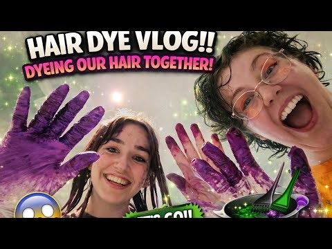 I Dyed My Hair GREEN With My Friend 💚 | Full Hair Dye Process Vlog