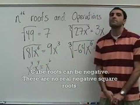 Algebra 2 - nth Roots and Operations on Radicals