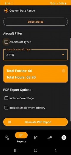 Generate PDF Report - Aero Pro – Maintenance Logbook