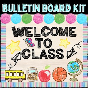 Chalkboard Bulletin Board Kit and Door Decor: Chalkboard Themed Classroom Decor