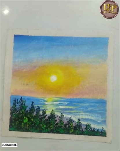 Easy sunrise acrylic Painting 🌅 | Minimal Landscape for Beginners