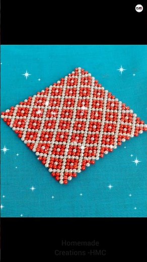 Beaded Rangoli Design #shorts #trending #ytshorts #viral #easy #diy #craft #rangoli #design #beads