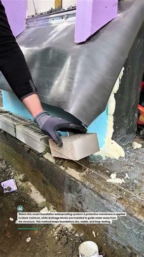 Foundation Waterproof & Drain System! #construction #drainage #DIY #shorts #build